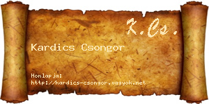 Kardics Csongor névjegykártya